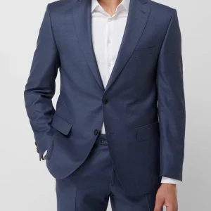 Bestes Angebot ? Carl Gross Modern Fit 2-Knopf-Sakko Aus Schurwolle Modell ‘Steven’ – Rauchblau ✔️ 15