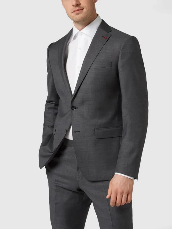Coupon ? Roy Robson Slim Fit 2-Knopf-Sakko Aus Schurwolle ‘Techno Suit’ – Mittelgrau ? 5