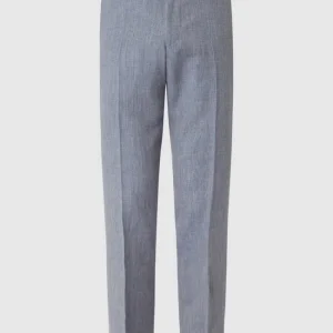 Billig ? Atelier Torino Slim Fit Anzughose Aus Leinen-Schurwoll-Mix Modell ‘Cane’ – Bleu ? 9
