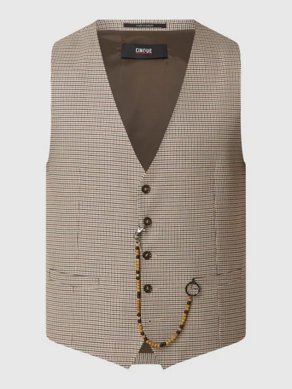 Coupon ? Cinque Slim Fit Weste Mit Pepita-Dessin Modell ‘Civiro’ – Ecru ? 3