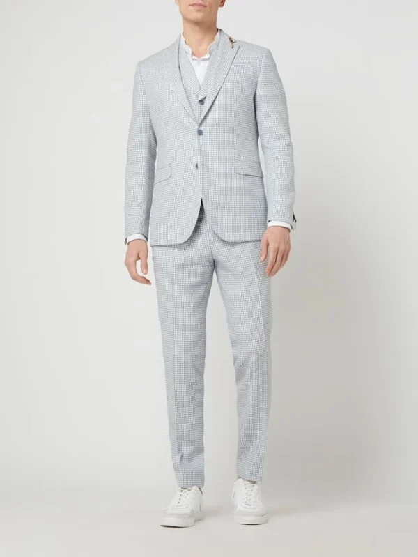 Budget ? CG – Club Of Gents Slim Fit Anzughose Mit Leinen-Anteil Modell ‘Paco’ – Hellblau ? 1
