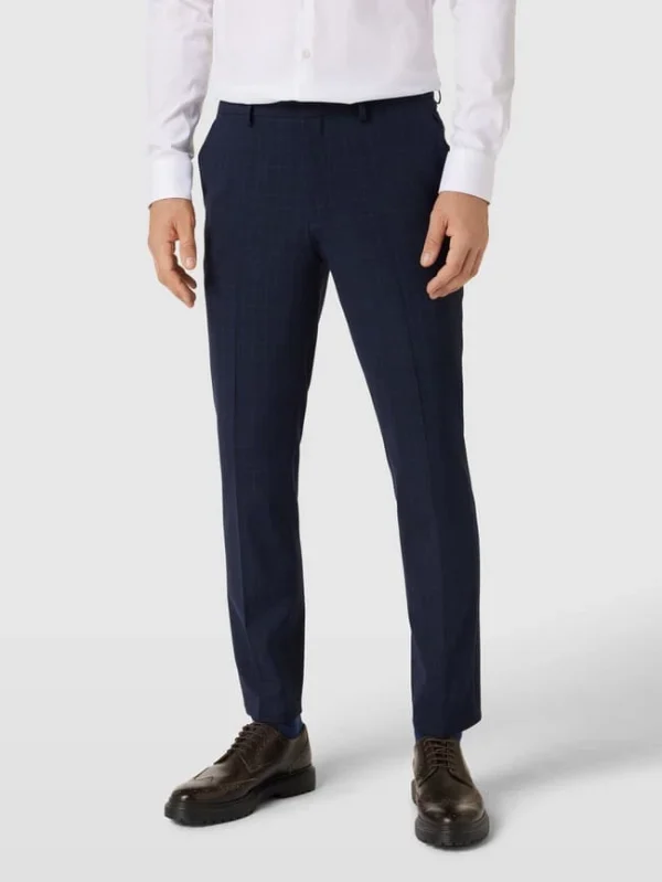 Brandneu ? HUGO Hose Mit Glencheck-Muster Modell ‘Hesten’ – Marineblau ✔️ 5