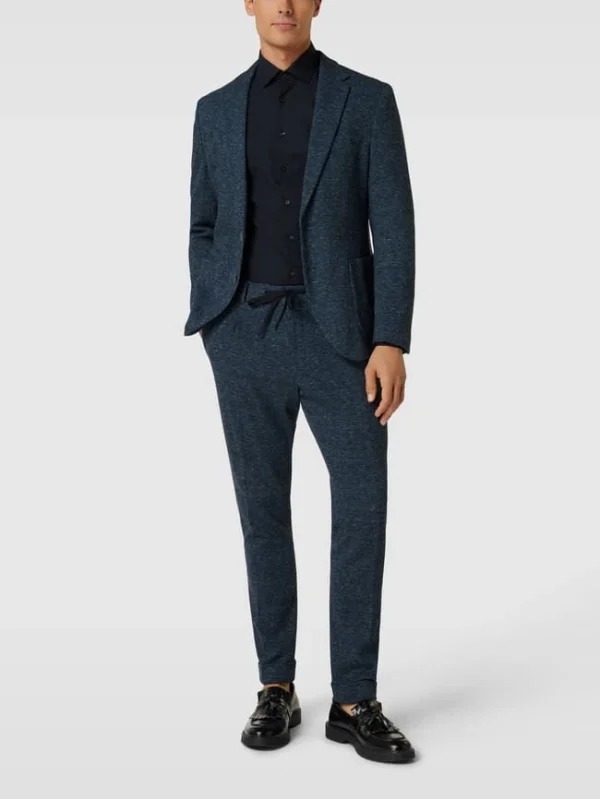 Aktion ? MCNEAL Slim Fit 2-Knopf-Sakko Mit Hahnentrittmuster – Blau ⭐ 1