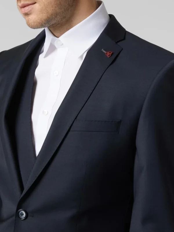 Coupon ? Roy Robson Slim Fit 2-Knopf-Sakko Aus Schurwollmischung – Marineblau ? 4