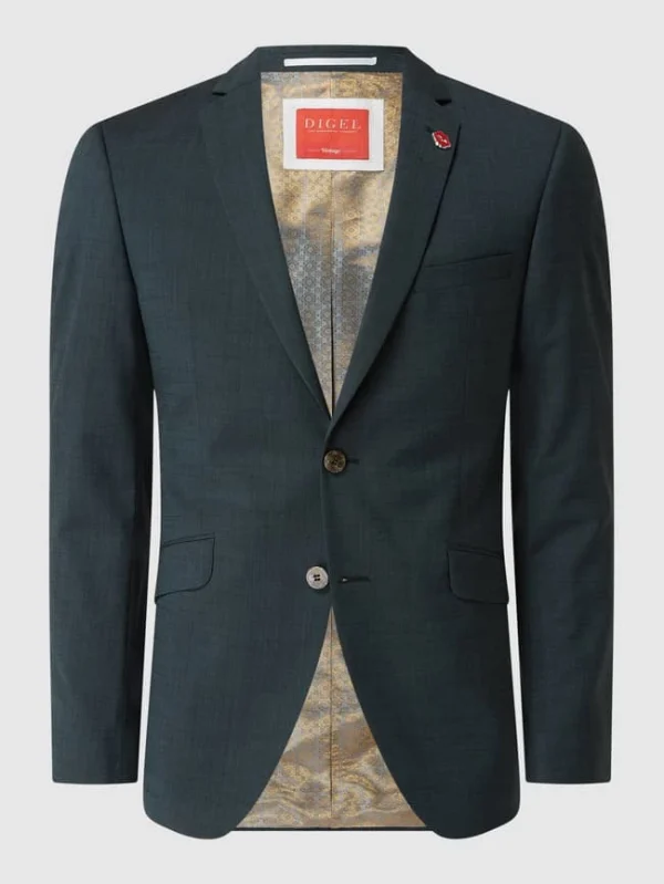 Besorgen ? DIGEL Slim Fit 2-Knopf-Sakko Mit Stretch-Anteil Modell ‘Rod’ – Petrol ? 3