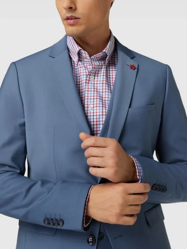 Billig ✨ Cinque Sakko Mit Floraler Anstecknadel Modell ‘Monopoli’ – Rauchblau ? 4