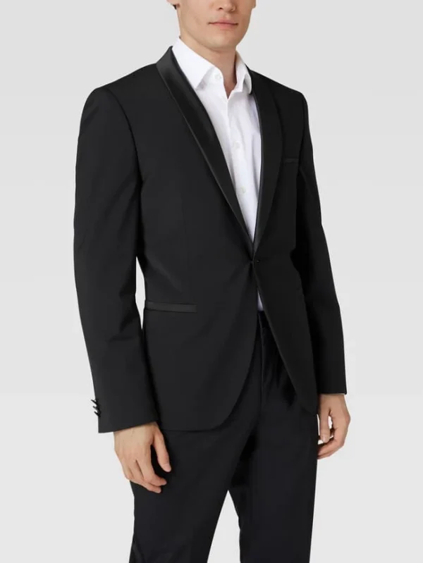 Auslauf ❤️ HUGO Slim Fit 1-Knopf-Sakko Mit Label-Stitching – Schwarz ✨ 5