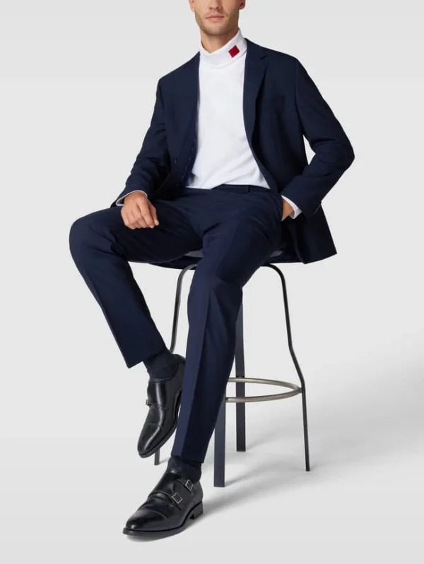 Coupon ? BOSS Regular Fit Anzughose Mit Eingrifftaschen Modell ‘Leon’ – Marineblau ? 1