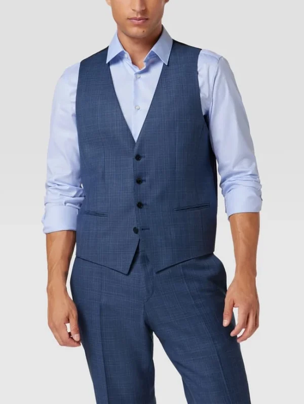 Neu ? BOSS Slim Fit Weste Mit Logo-Detail Modell ‘Huge Vest’ – Blau ❤️ 5