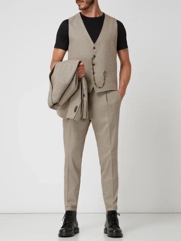 Coupon ? Cinque Slim Fit Weste Mit Pepita-Dessin Modell ‘Civiro’ – Ecru ? 1