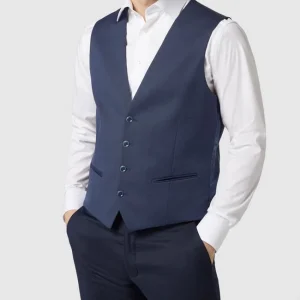 Blitzangebot ? MCNEAL Slim Fit Weste Mit Webmuster – Marineblau ✨ 14