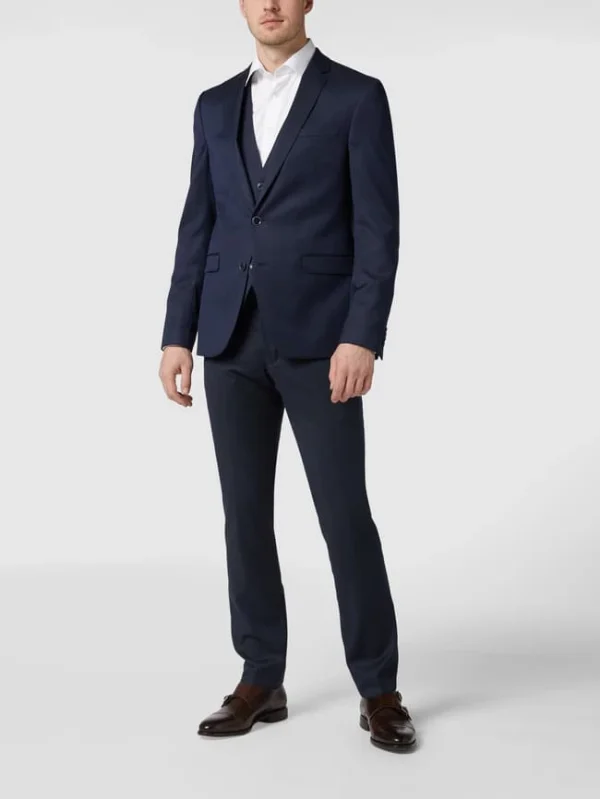 Coupon ? MCNEAL Slim Fit Business-Hose Mit Webmuster – Marineblau ? 1