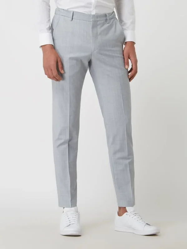 Blitzangebot ? Pierre Cardin Anzughose Mit Schurwoll-Anteil Modell ‘Rick’ – Bleu ? 5
