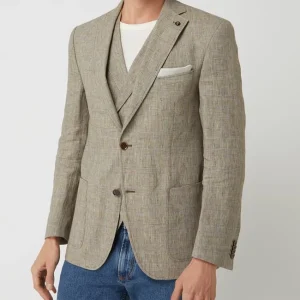 Coupon ? Carl Gross Modern Fit 2-Knopf-Sakko Aus Leinen Modell ‘Tebbo’ – Mittelbraun ? 15