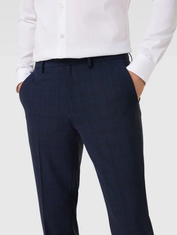 Brandneu ? HUGO Hose Mit Glencheck-Muster Modell ‘Hesten’ – Marineblau ✔️ 4