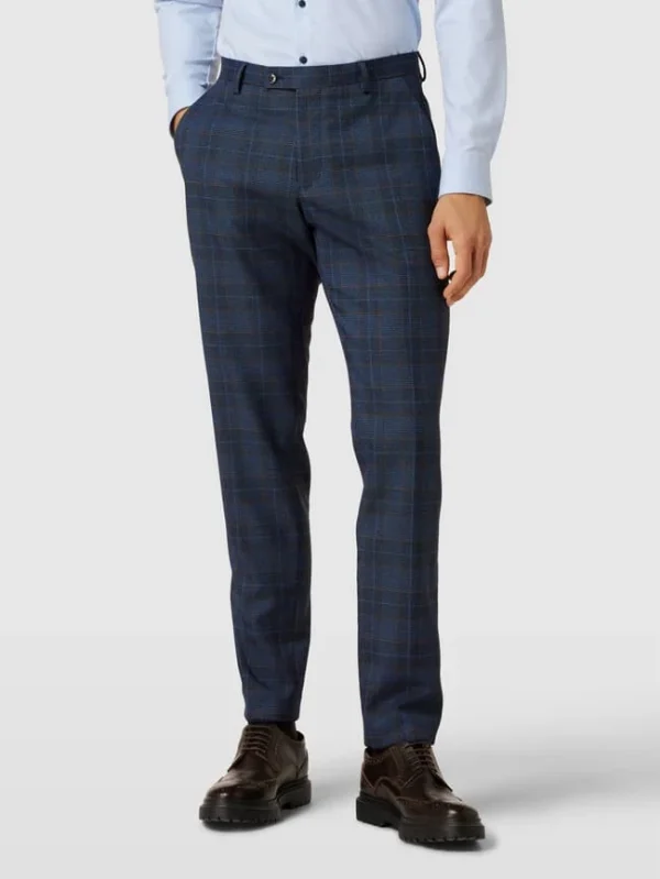 Budget ? MCNEAL Slim Fit Anzughose Mit Glencheck-Muster – Blau ? 5