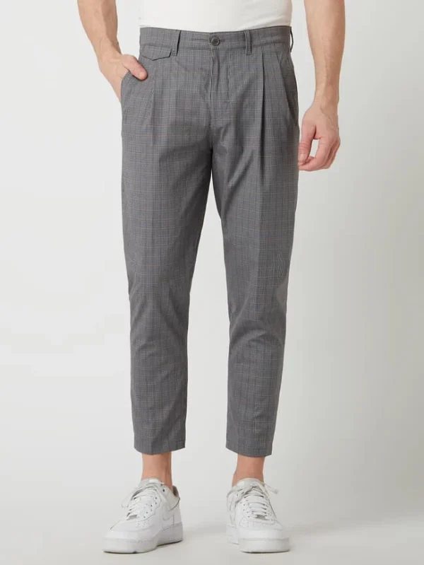 Am billigsten ? Drykorn Bundfaltenhose Mit Glencheck-Muster Modell ‘Nosh’ – Mittelgrau ? 5