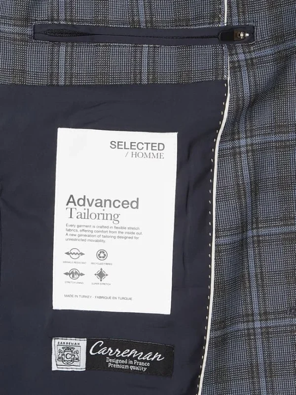 Aktion ✨ Selected Homme Slim Fit 2-Knopf-Sakko Mit Woll-Anteil Modell ‘Elon’ – Dunkelblau ? 8