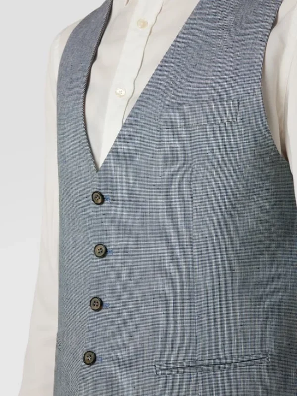 Bester Verkauf ? Cinque Regular Fit Weste Aus Leinenmischung Modell ‘Civitra’ – ? Jeans ? 4