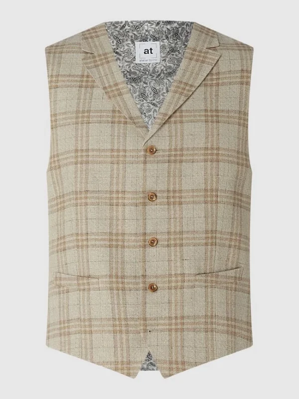 Am billigsten ? Atelier Torino Weste Mit Leinen-Anteil Modell ‘Orazio’ – Beige ? 1