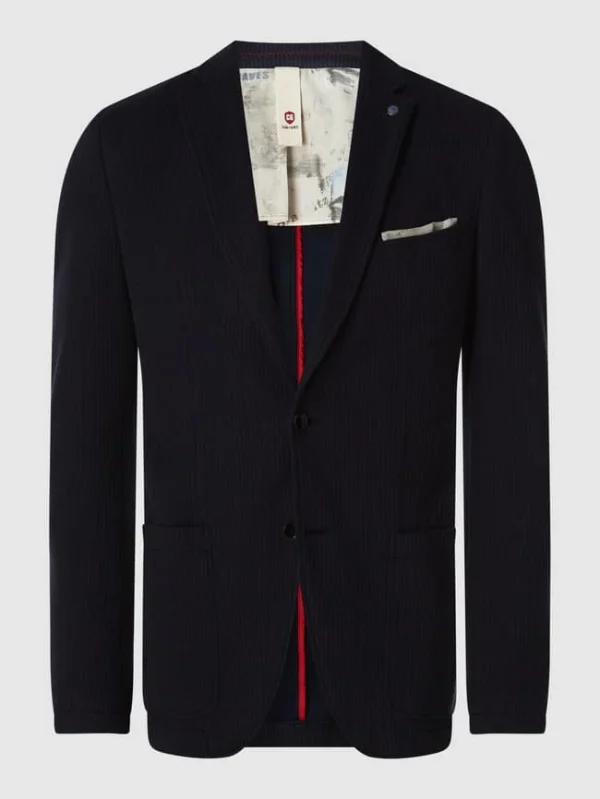 Aktion ? CG – Club Of Gents Slim Fit 2-Knopf-Sakko Aus Jersey Modell ‘Carter’ – Blau ? 3
