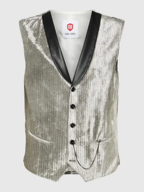 Bester Verkauf ? CG – Club Of Gents Weste Mit Reverskragen Modell ‘Paddy’ – Beige Meliert ? 1