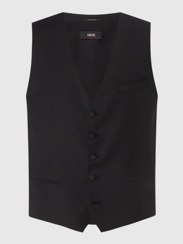 Am billigsten ? Cinque Super Slim Fit Weste Mit Stretch-Anteil Modell ‘Cifistivo’ – Schwarz ? 1