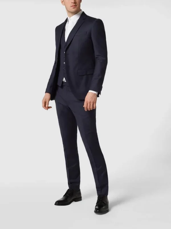 Blitzangebot ? JOOP! Collection Slim Fit Weste Mit Webstruktur Modell ‘White’ – Marineblau ❤️ 1