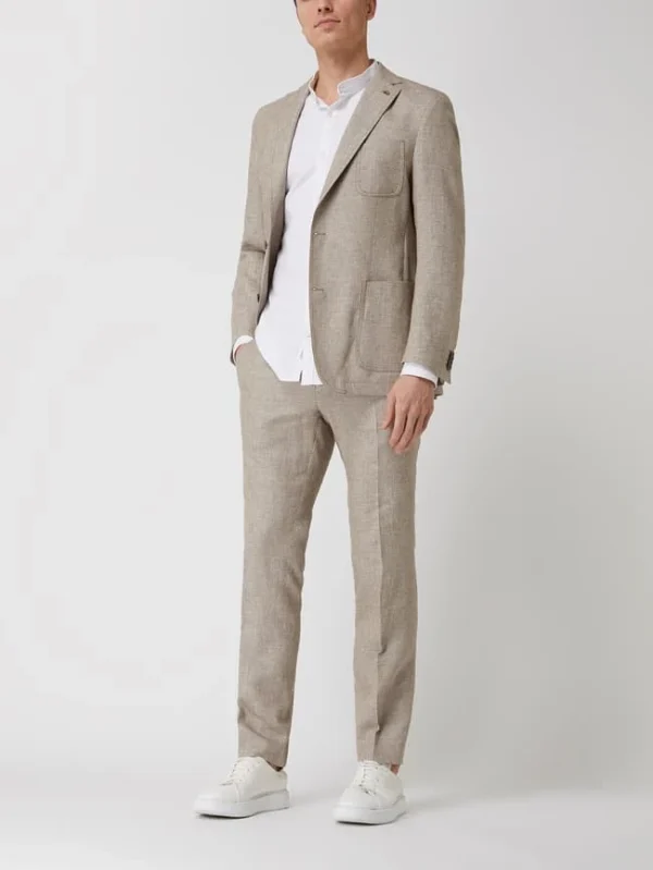 Blitzangebot ? Carl Gross Modern Fit Hose Aus Leinenmischung Modell ‘Tomte’ – Mittelbraun ? 1